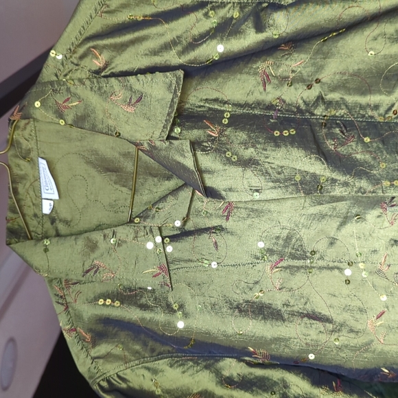 Green Vintage sequin jacket - Picture 2 of 8